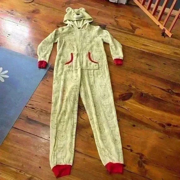 Disney Winnie the Pooh Zippered Onsie Fleece Pajamas Costume - Picture 3 of 10